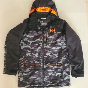 Helly Hansen Primaloft Camo Jacket Youth 164/14 Waterproof Insulated HH.